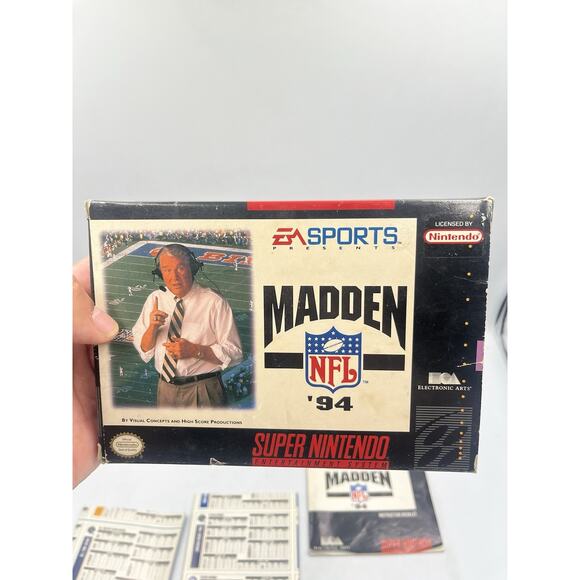 Madden '94 Super Nintendo SNES CIB + Inserts - Picture 15 of 16